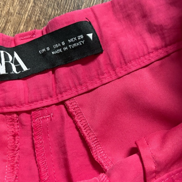Zara hot pink high rise wide leg pleated pants - Picture 5 of 6